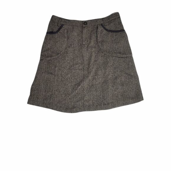 BERSHKA brown tweed skirt wool academia wrap‎ pocket 8 - Picture 1 of 9